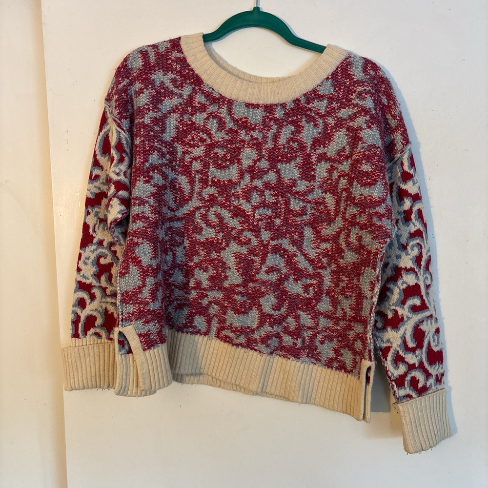 Sundance Red and Cream Patterned Sweater